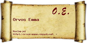 Orvos Emma névjegykártya
