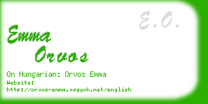 emma orvos business card